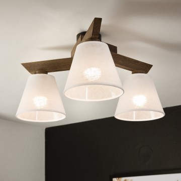 Brilagi - Πλαφονιέρα οροφής ANTHONY 3xE14/40W/230V δρυς/λευκό