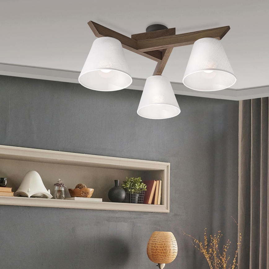 Brilagi - Πλαφονιέρα οροφής ANTHONY 3xE14/40W/230V δρυς/λευκό