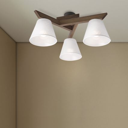 Brilagi - Πλαφονιέρα οροφής ANTHONY 3xE14/40W/230V δρυς/λευκό