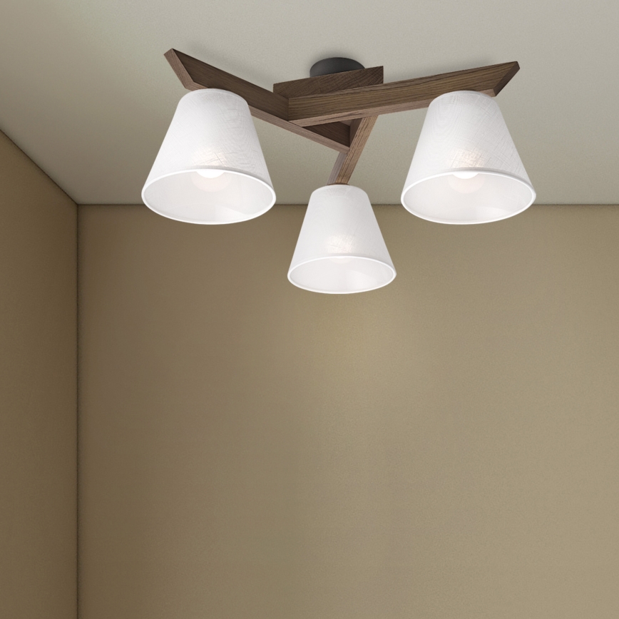 Brilagi - Πλαφονιέρα οροφής ANTHONY 3xE14/40W/230V δρυς/λευκό