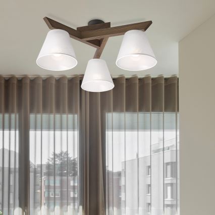 Brilagi - Πλαφονιέρα οροφής ANTHONY 3xE14/40W/230V δρυς/λευκό