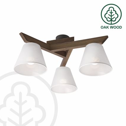 Brilagi - Πλαφονιέρα οροφής ANTHONY 3xE14/40W/230V δρυς/λευκό