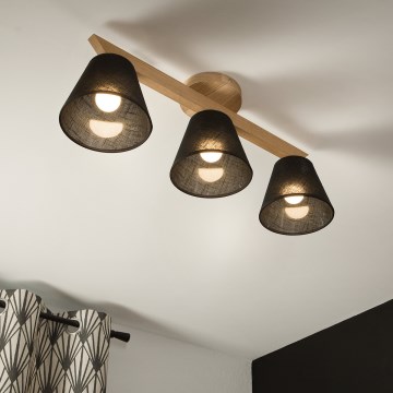 Brilagi - Πλαφονιέρα οροφής ANTHONY 3xE14/40W/230V δρυς/μαύρο