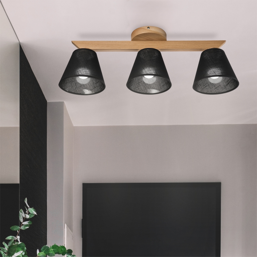 Brilagi - Πλαφονιέρα οροφής ANTHONY 3xE14/40W/230V δρυς/μαύρο