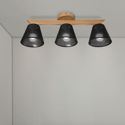 Brilagi - Πλαφονιέρα οροφής ANTHONY 3xE14/40W/230V δρυς/μαύρο