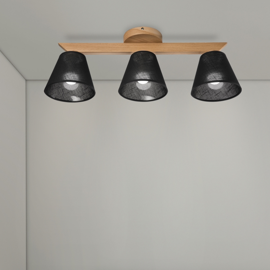 Brilagi - Πλαφονιέρα οροφής ANTHONY 3xE14/40W/230V δρυς/μαύρο