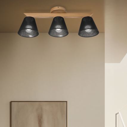 Brilagi - Πλαφονιέρα οροφής ANTHONY 3xE14/40W/230V δρυς/μαύρο
