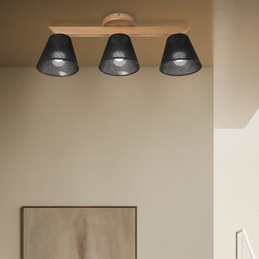 Brilagi - Πλαφονιέρα οροφής ANTHONY 3xE14/40W/230V δρυς/μαύρο