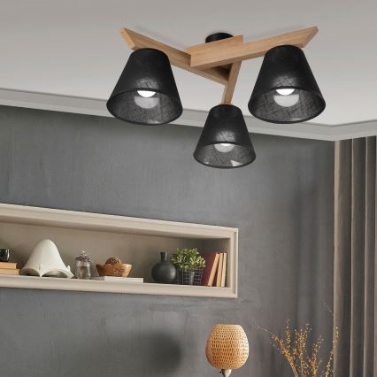 Brilagi - Πλαφονιέρα οροφής ANTHONY 3xE14/40W/230V δρυς/μαύρο