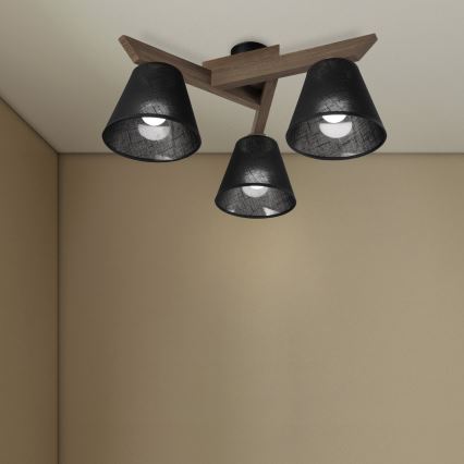 Brilagi - Πλαφονιέρα οροφής ANTHONY 3xE14/40W/230V δρυς/μαύρο