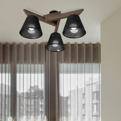 Brilagi - Πλαφονιέρα οροφής ANTHONY 3xE14/40W/230V δρυς/μαύρο
