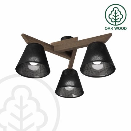 Brilagi - Πλαφονιέρα οροφής ANTHONY 3xE14/40W/230V δρυς/μαύρο