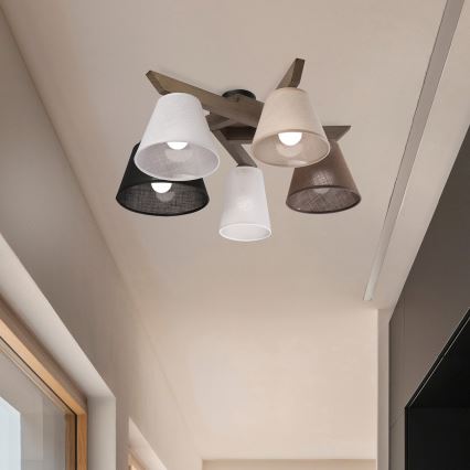 Brilagi - Πλαφονιέρα οροφής ANTHONY 5xE14/40W/230V δρυς