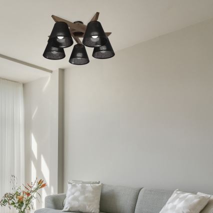 Brilagi - Πλαφονιέρα οροφής ANTHONY 5xE14/40W/230V δρυς/μαύρο