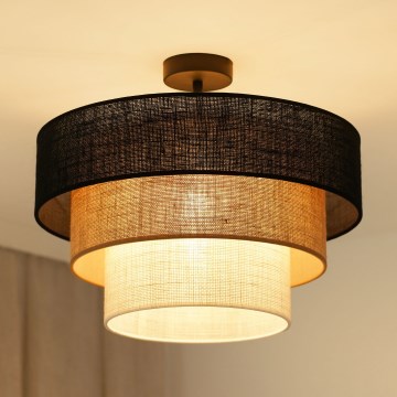 Brilagi - Πλαφονιέρα οροφής ASPEN LUNETA 1xE27/15W/230V διάμετρος 45 cm μαύρο/μπεζ/κρεμ