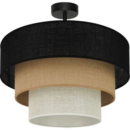 Brilagi - Πλαφονιέρα οροφής ASPEN LUNETA 1xE27/15W/230V διάμετρος 45 cm μαύρο/μπεζ/κρεμ