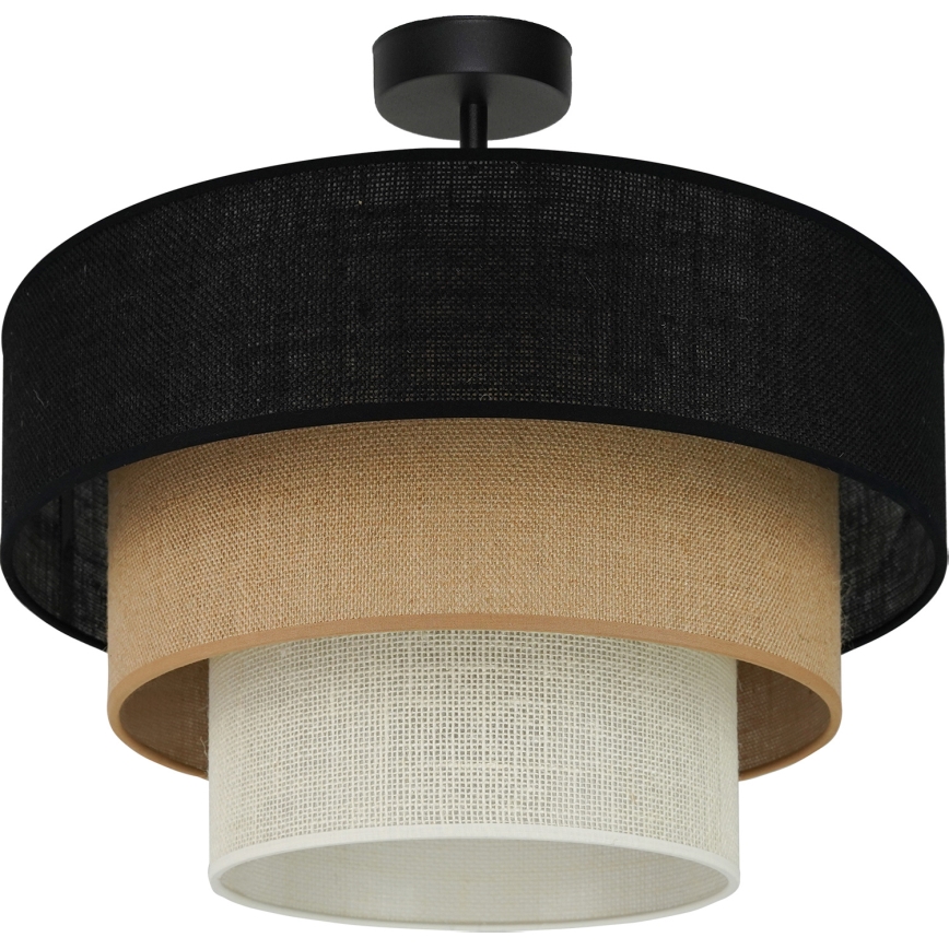 Brilagi - Πλαφονιέρα οροφής ASPEN LUNETA 1xE27/15W/230V διάμετρος 45 cm μαύρο/μπεζ/κρεμ