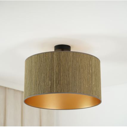 Brilagi - Πλαφονιέρα οροφής BOSTON ROLLER 1xE27/15W/230V διάμετρος 45 cm straw καφέ/χρυσό
