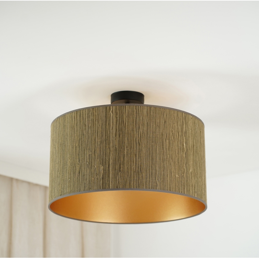 Brilagi - Πλαφονιέρα οροφής BOSTON ROLLER 1xE27/15W/230V διάμετρος 45 cm straw καφέ/χρυσό