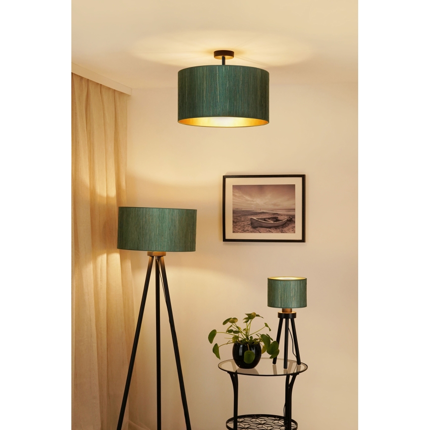 Brilagi - Πλαφονιέρα οροφής BOSTON ROLLER 1xE27/15W/230V διάμετρος 45 cm straw πράσινο/χρυσό