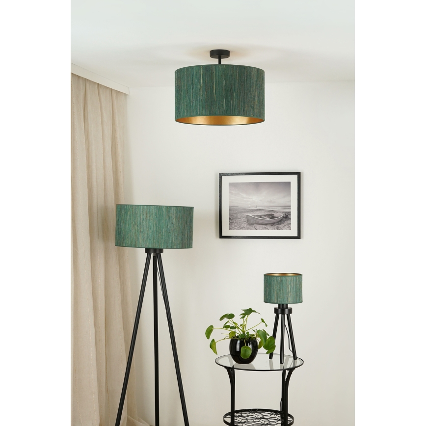 Brilagi - Πλαφονιέρα οροφής BOSTON ROLLER 1xE27/15W/230V διάμετρος 45 cm straw πράσινο/χρυσό