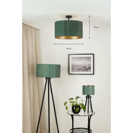 Brilagi - Πλαφονιέρα οροφής BOSTON ROLLER 1xE27/15W/230V διάμετρος 45 cm straw πράσινο/χρυσό