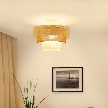 Brilagi - Πλαφονιέρα οροφής CEDAR LUNETA 1xE27/15W/230V διάμετρος 45 cm μπεζ/καφέ/κρεμ