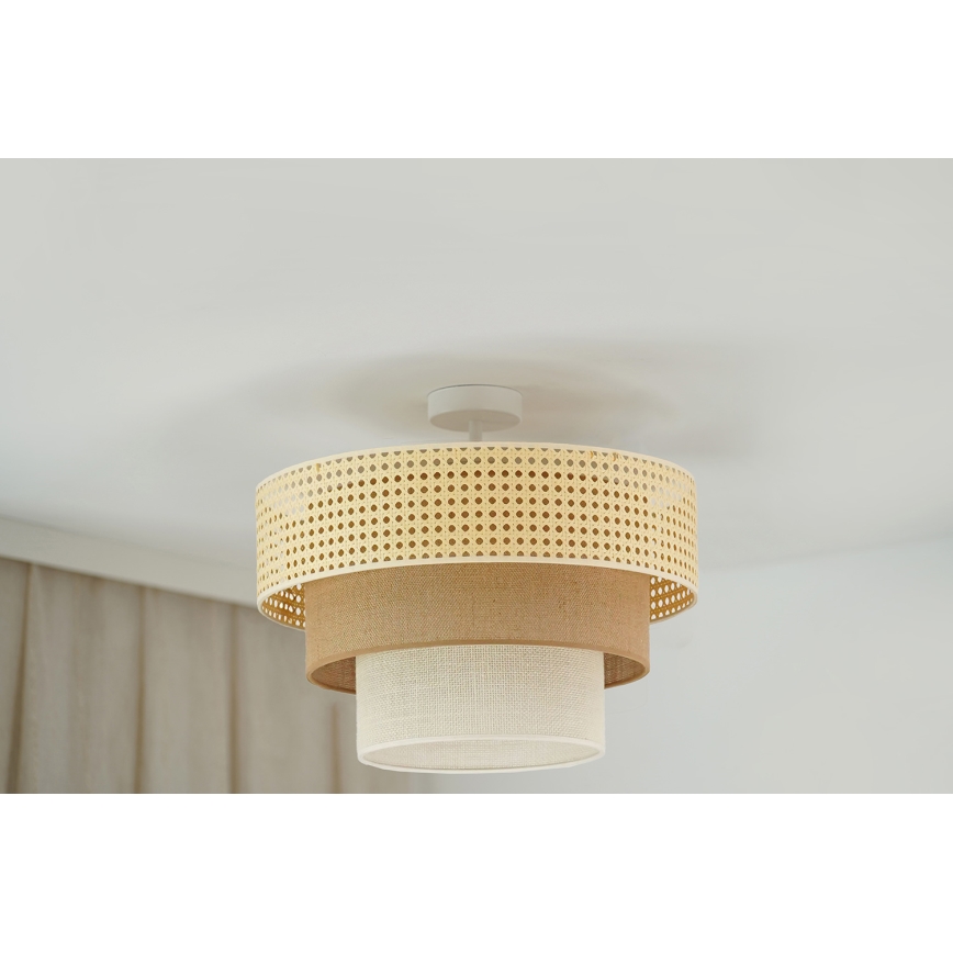 Brilagi - Πλαφονιέρα οροφής CEDAR LUNETA 1xE27/15W/230V διάμετρος 45 cm μπεζ/καφέ/κρεμ