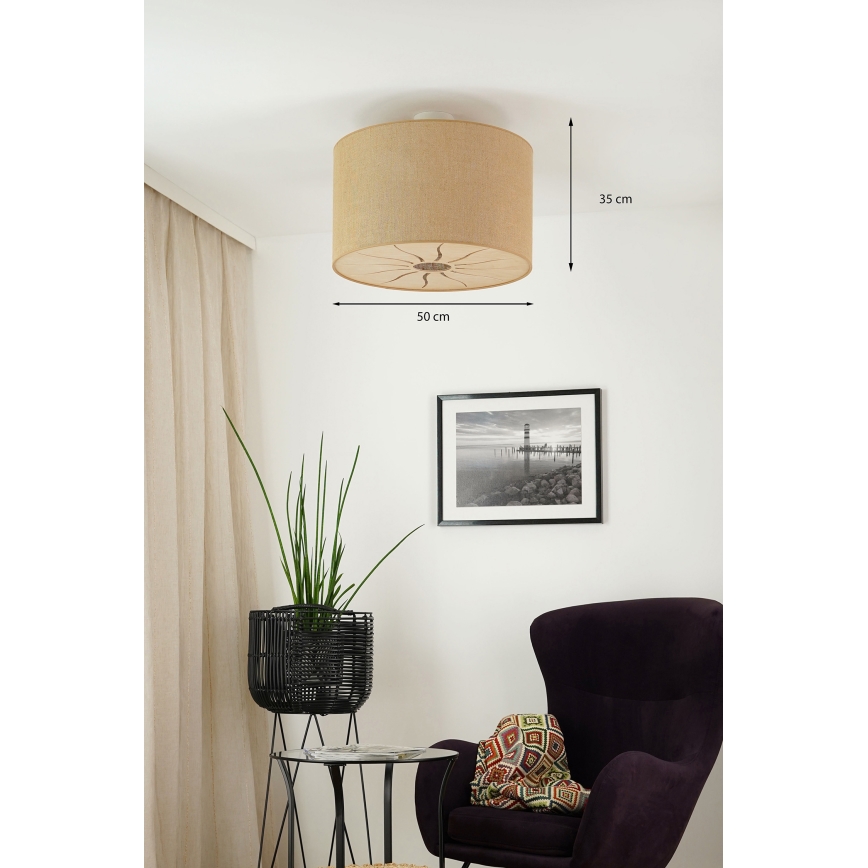 Brilagi - Πλαφονιέρα οροφής COUNTRY ROLLER 1xE27/15W/230V διάμετρος 50 cm μπεζ
