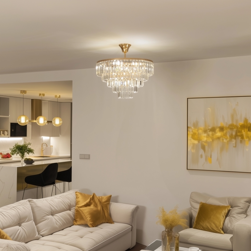 Brilagi - Πλαφονιέρα οροφής CRYSTAL 5xE14/40W/230V χρυσό