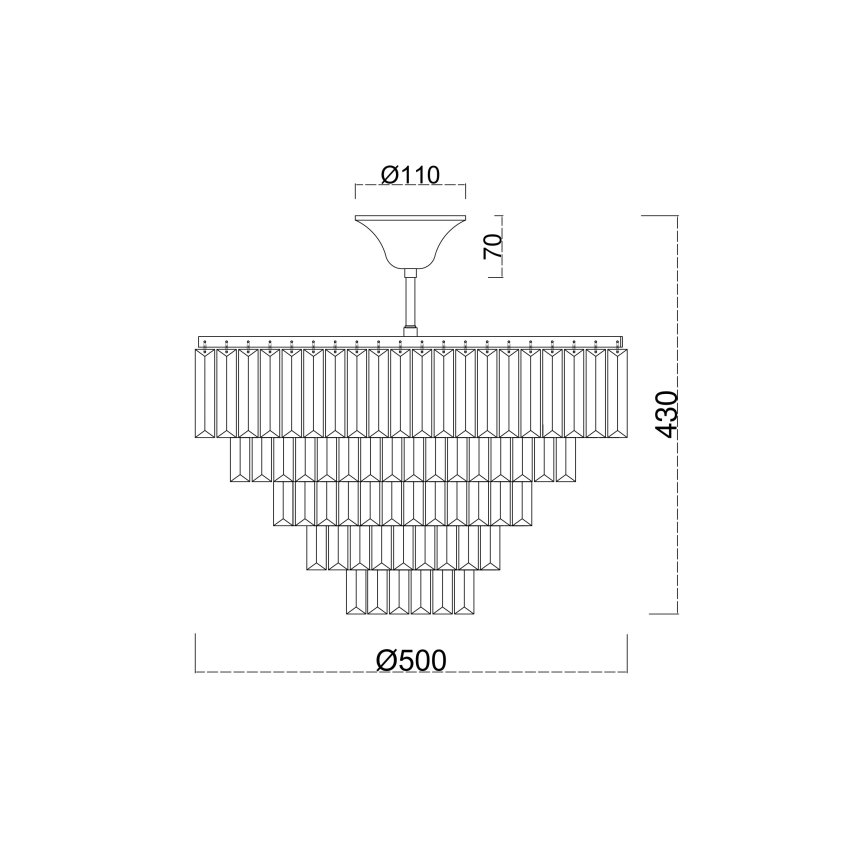 Brilagi - Πλαφονιέρα οροφής CRYSTAL 5xE14/40W/230V χρυσό