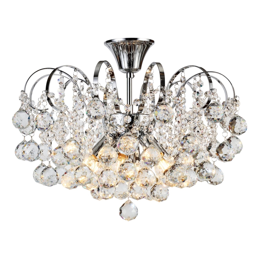 Brilagi - Πλαφονιέρα οροφής CRYSTAL 6xE14/60W/230V γυαλιστερό χρώμιο