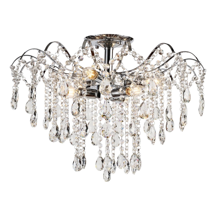 Brilagi - Πλαφονιέρα οροφής CRYSTAL 6xE14/60W/230V γυαλιστερό χρώμιο