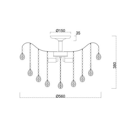 Brilagi - Πλαφονιέρα οροφής CRYSTAL 6xE14/60W/230V γυαλιστερό χρώμιο