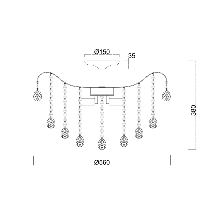 Brilagi - Πλαφονιέρα οροφής CRYSTAL 6xE14/60W/230V γυαλιστερό χρώμιο