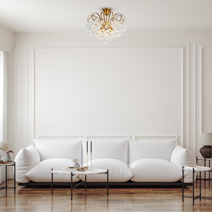 Brilagi - Πλαφονιέρα οροφής CRYSTAL 6xE14/60W/230V μπρονζέ