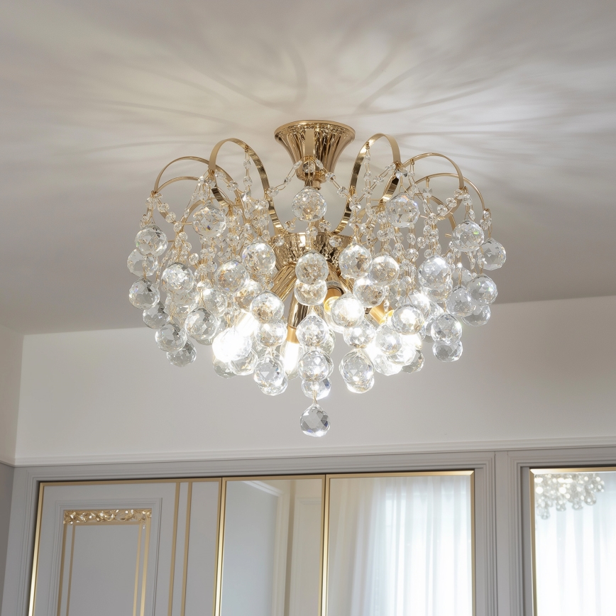 Brilagi - Πλαφονιέρα οροφής CRYSTAL 6xE14/60W/230V χρυσό