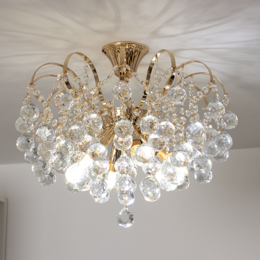 Brilagi - Πλαφονιέρα οροφής CRYSTAL 6xE14/60W/230V χρυσό