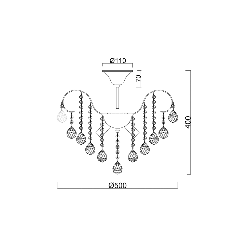 Brilagi - Πλαφονιέρα οροφής CRYSTAL 6xE14/60W/230V χρυσό