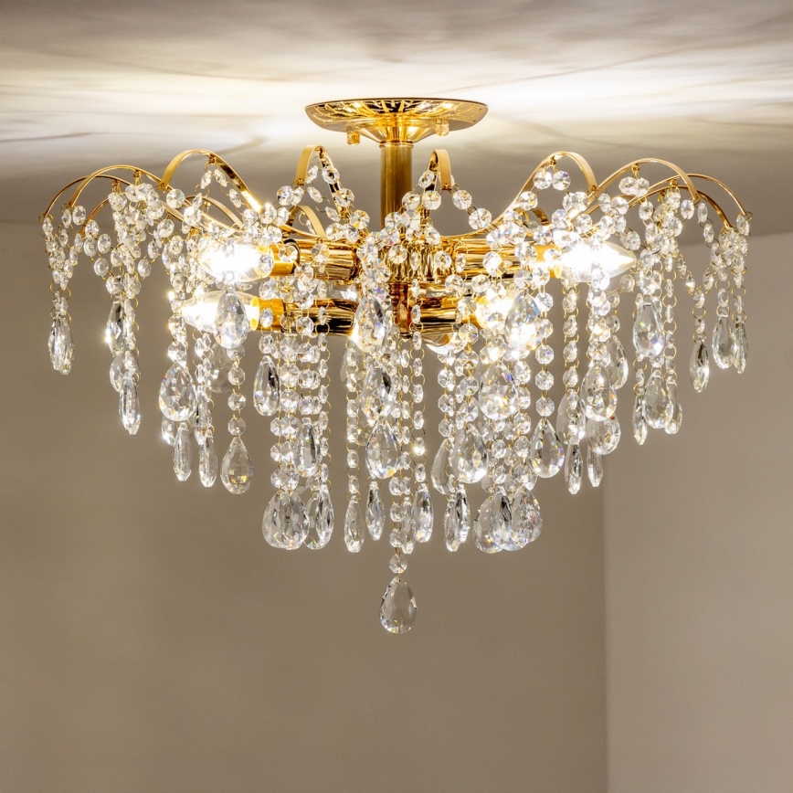 Brilagi - Πλαφονιέρα οροφής CRYSTAL 6xE14/60W/230V χρυσό