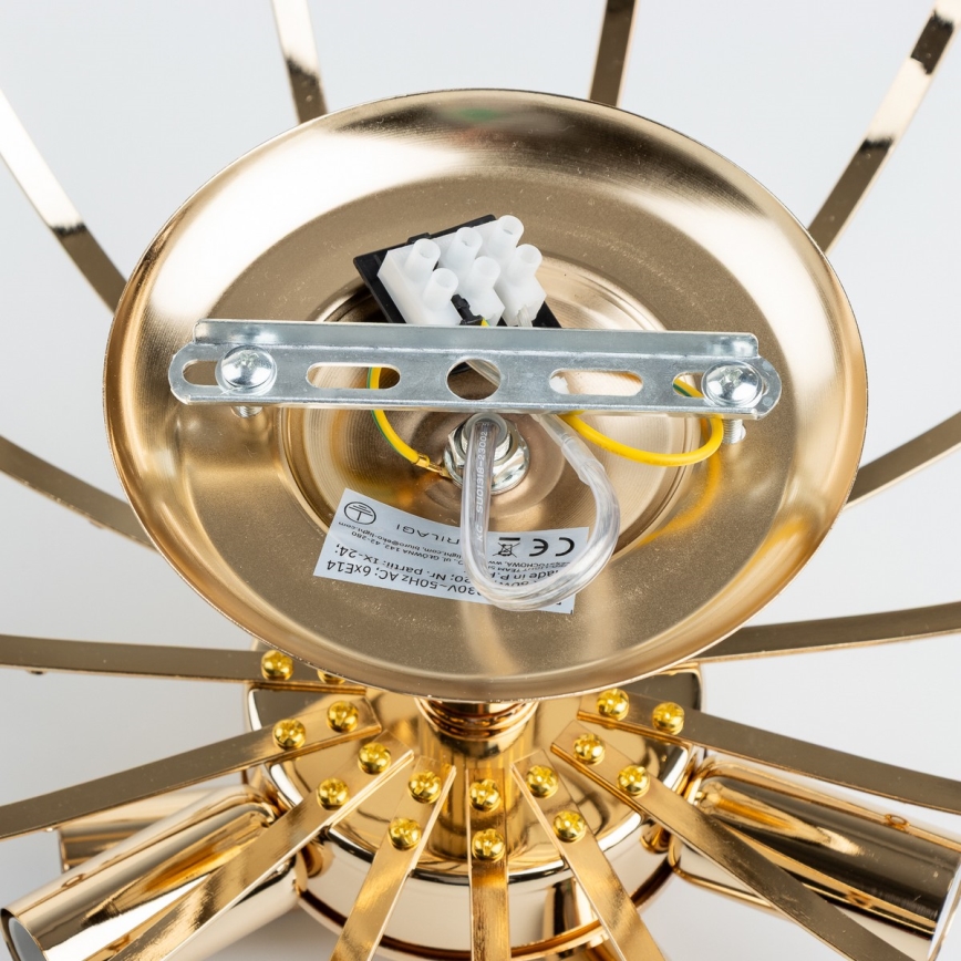 Brilagi - Πλαφονιέρα οροφής CRYSTAL 6xE14/60W/230V χρυσό