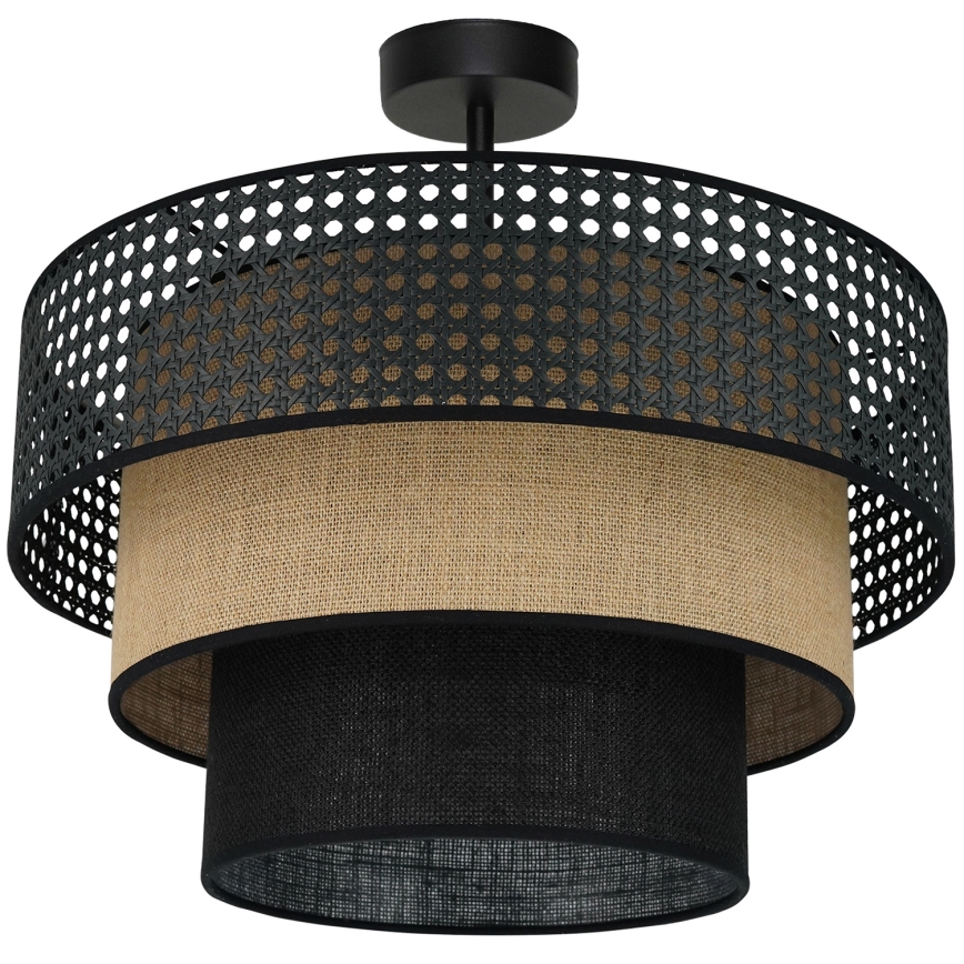 Brilagi - Πλαφονιέρα οροφής DAKOTA LUNETA 1xE27/15W/230V διάμετρος 45 cm μαύρο/μπεζ