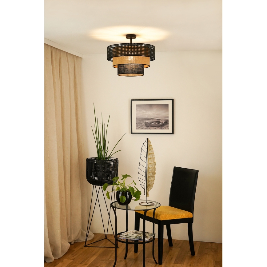 Brilagi - Πλαφονιέρα οροφής DAKOTA LUNETA 1xE27/15W/230V διάμετρος 45 cm μαύρο/μπεζ