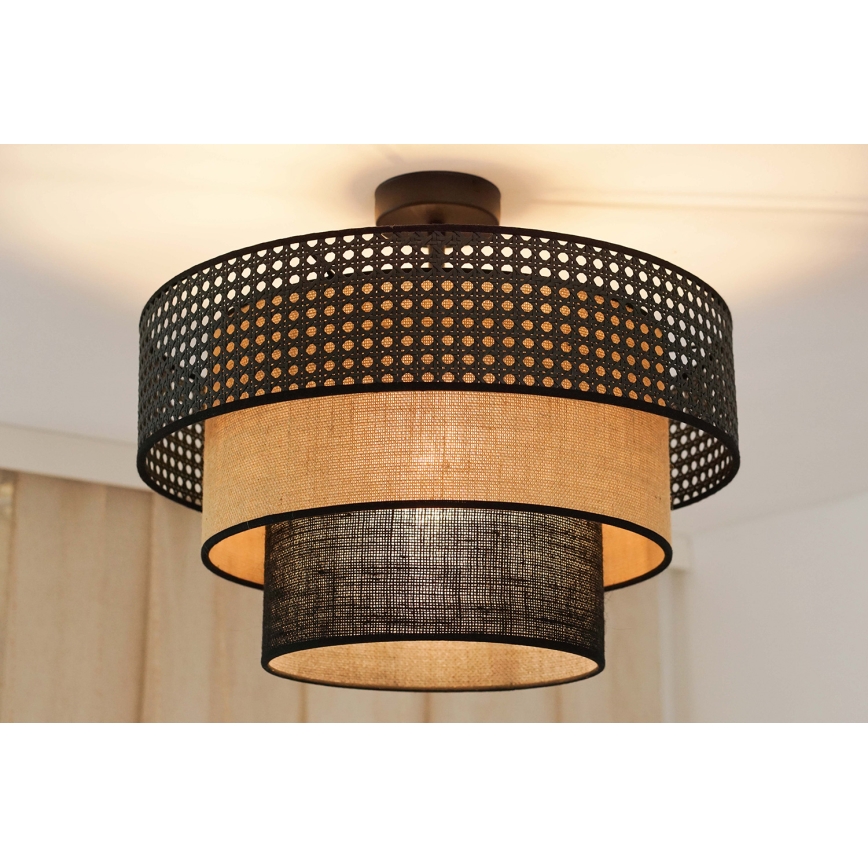 Brilagi - Πλαφονιέρα οροφής DAKOTA LUNETA 1xE27/15W/230V διάμετρος 45 cm μαύρο/μπεζ