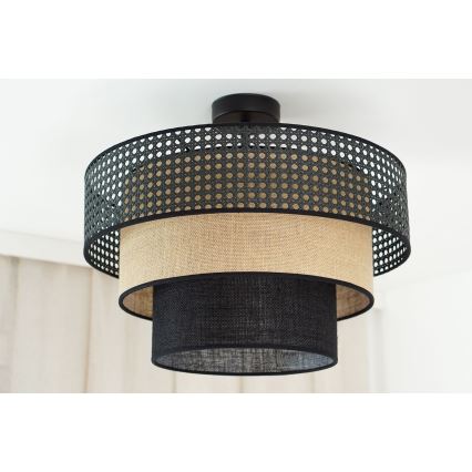 Brilagi - Πλαφονιέρα οροφής DAKOTA LUNETA 1xE27/15W/230V διάμετρος 45 cm μαύρο/μπεζ
