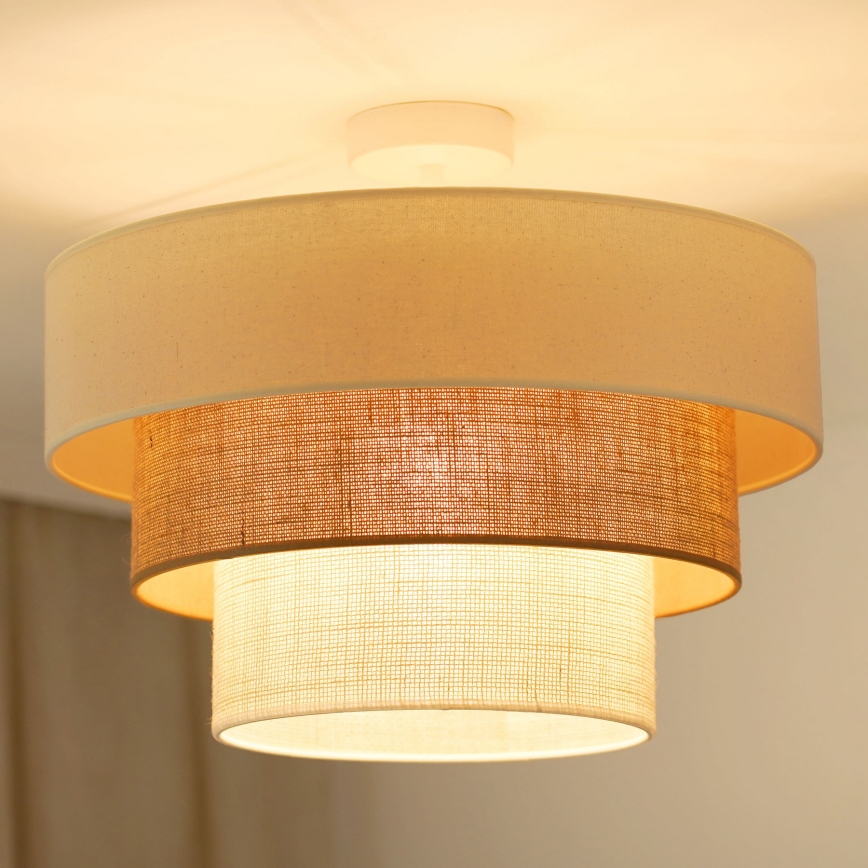 Brilagi - Πλαφονιέρα οροφής DENVER LUNETA 1xE27/15W/230V διάμετρος 45 cm μπεζ/καφέ/κρεμ