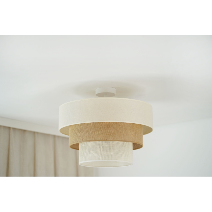 Brilagi - Πλαφονιέρα οροφής DENVER LUNETA 1xE27/15W/230V διάμετρος 45 cm μπεζ/καφέ/κρεμ