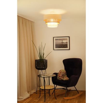 Brilagi - Πλαφονιέρα οροφής DENVER LUNETA 1xE27/15W/230V διάμετρος 45 cm μπεζ/καφέ/κρεμ