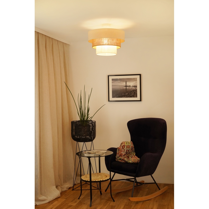 Brilagi - Πλαφονιέρα οροφής DENVER LUNETA 1xE27/15W/230V διάμετρος 45 cm μπεζ/καφέ/κρεμ