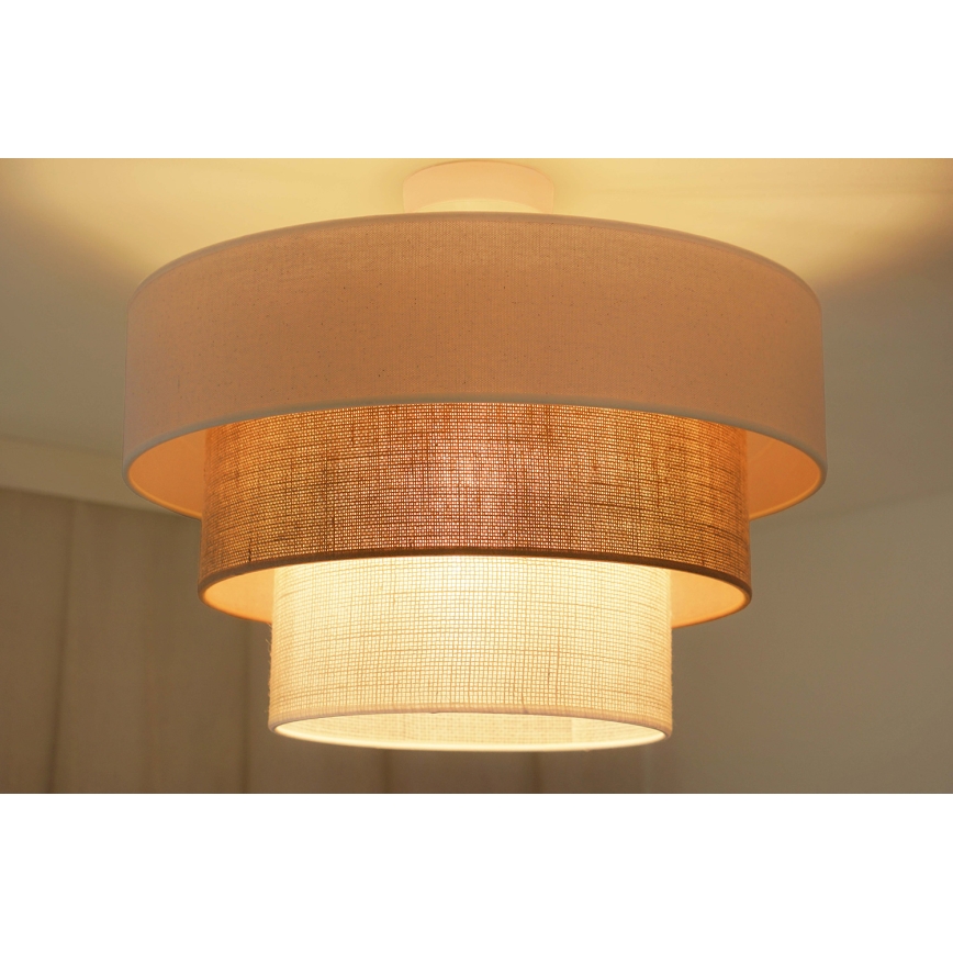 Brilagi - Πλαφονιέρα οροφής DENVER LUNETA 1xE27/15W/230V διάμετρος 45 cm μπεζ/καφέ/κρεμ